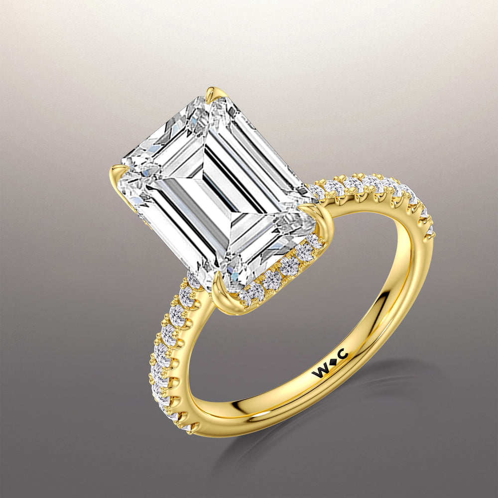 The Cassatt Ring with Emerald Cut Diamond in 14KT Yellow Gold view 6
