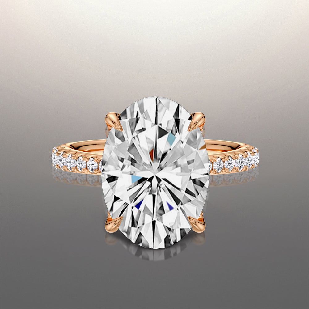 8 5/8 Cut The Cassatt Ring with Lab Grown Diamond in 14KT Oval view 2
