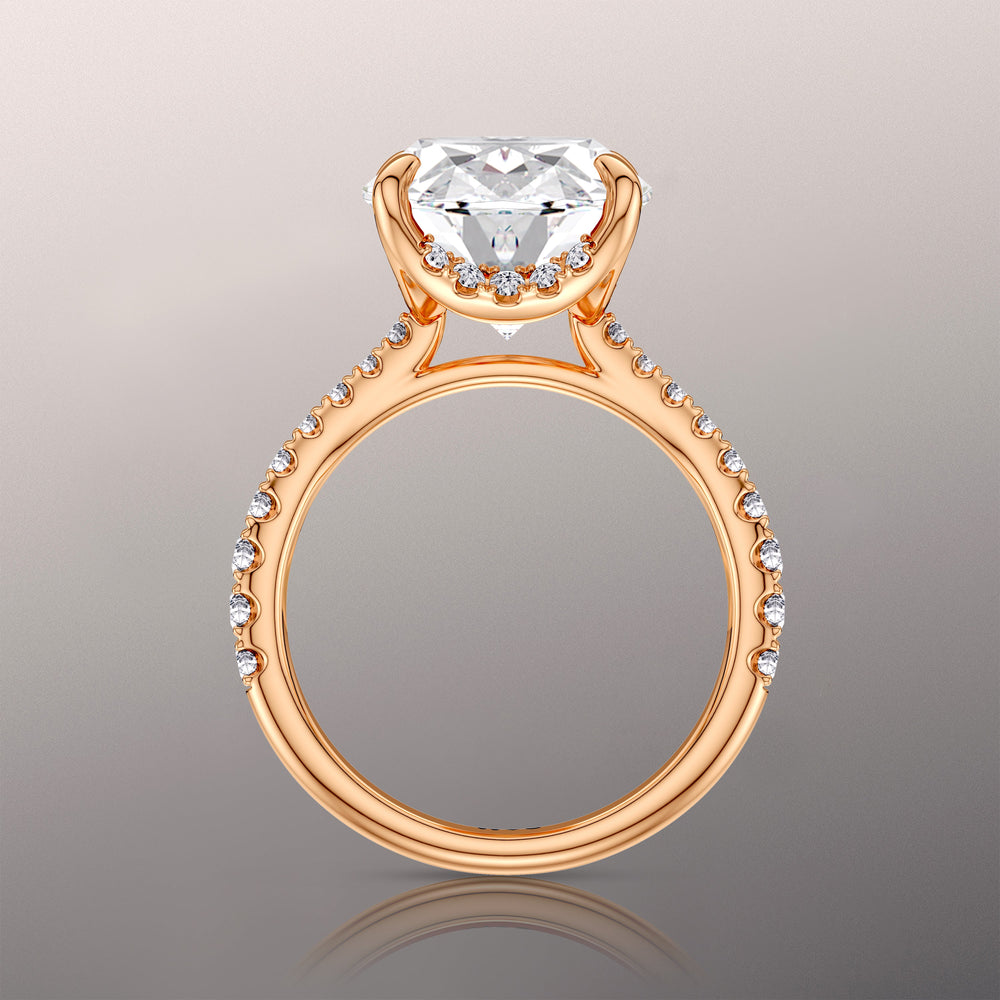 The Cassatt Ring with Oval Cut Diamond in 14KT Rose Gold view 8
