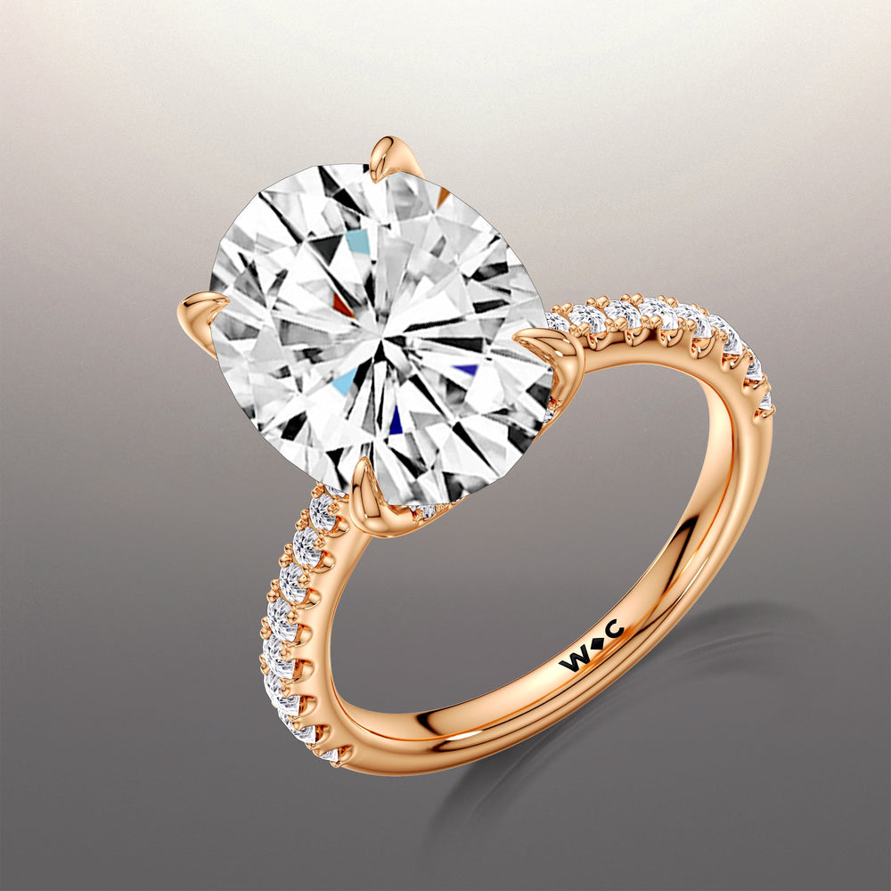 The Cassatt Ring with Oval Cut Diamond in 14KT Rose Gold view 6
