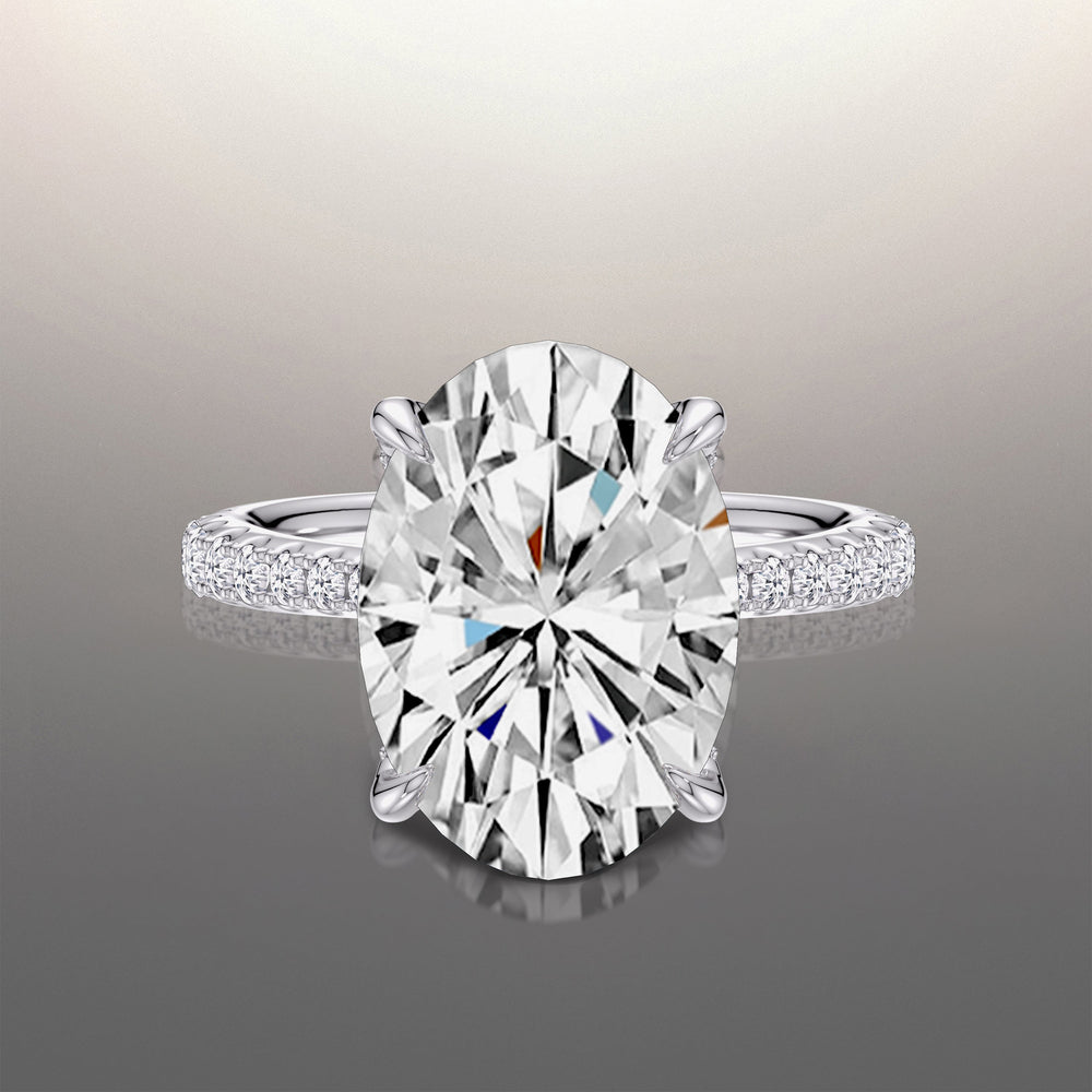 8 5/8 Cut The Cassatt Ring with Lab Grown Diamond in 14KT Oval view 2

