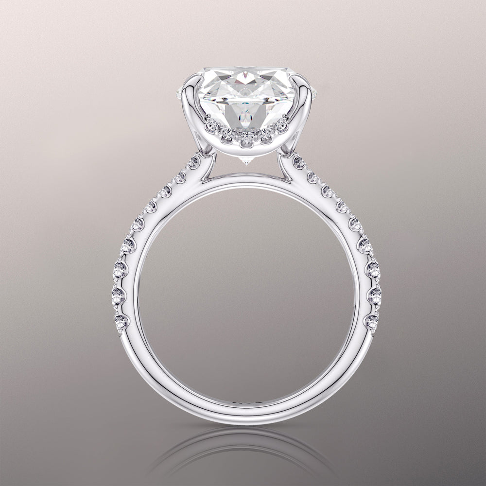 The Cassatt Ring with Oval Cut Diamond in 14KT Platinum view 8
