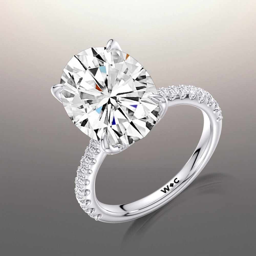 The Cassatt Ring with Oval Cut Diamond in 14KT Platinum view 6
