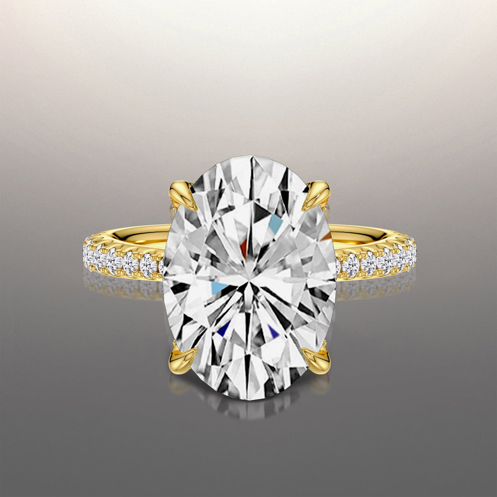 8 5/8 Cut The Cassatt Ring with Lab Grown Diamond in 14KT Oval view 2
