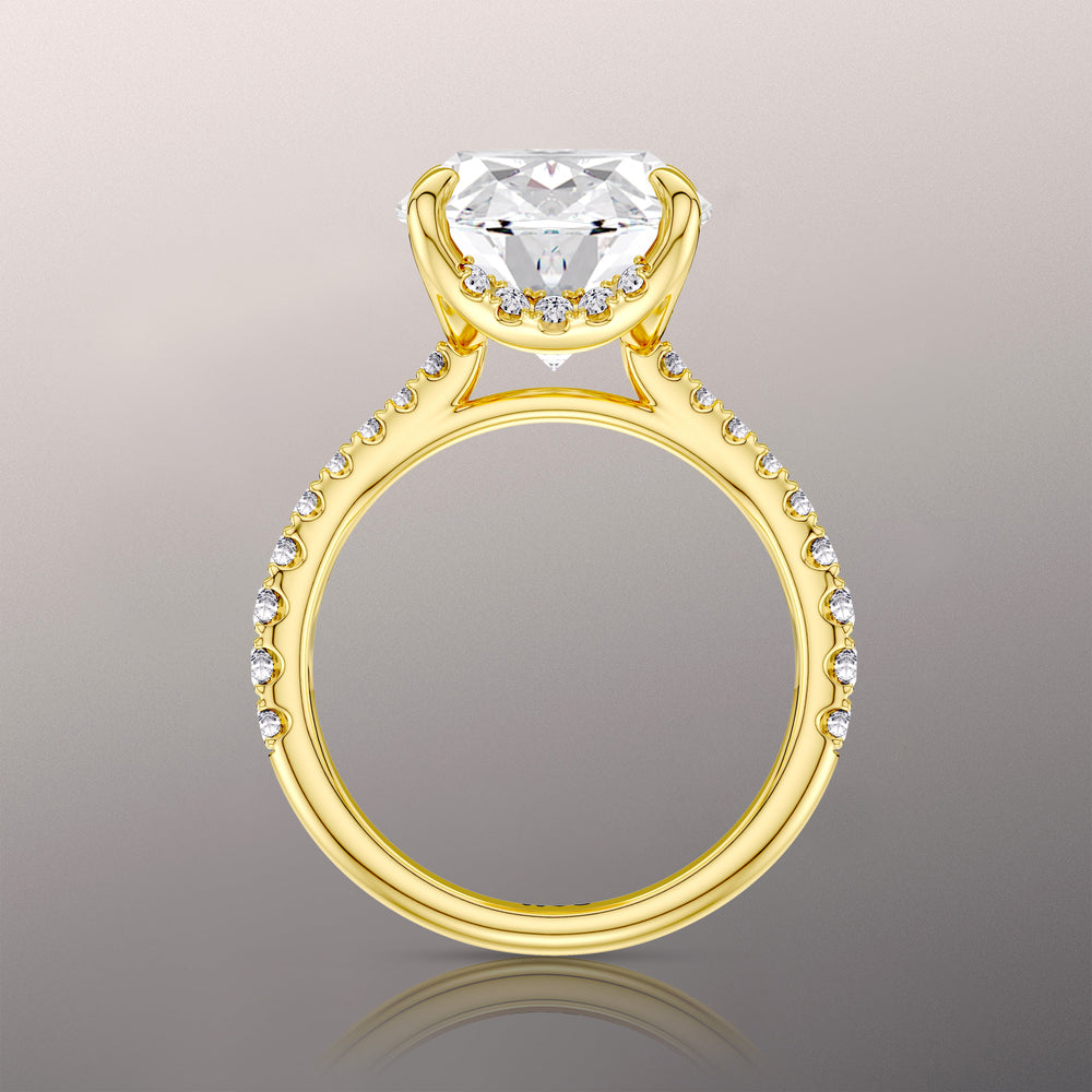 The Cassatt Ring with Oval Cut Diamond in 14KT Yellow Gold view 8

