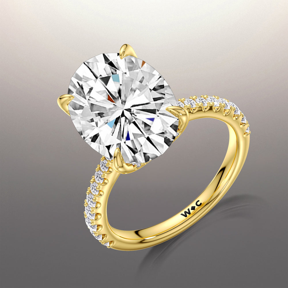 The Cassatt Ring with Oval Cut Diamond in 14KT Yellow Gold view 6
