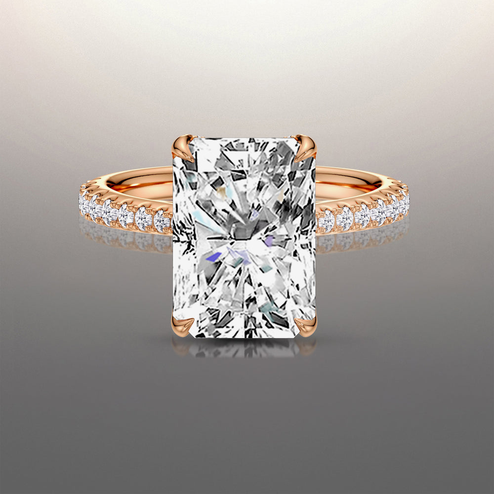 8 5/8 Cut The Cassatt Ring with Lab Grown Diamond in 14KT Radiant view 2
