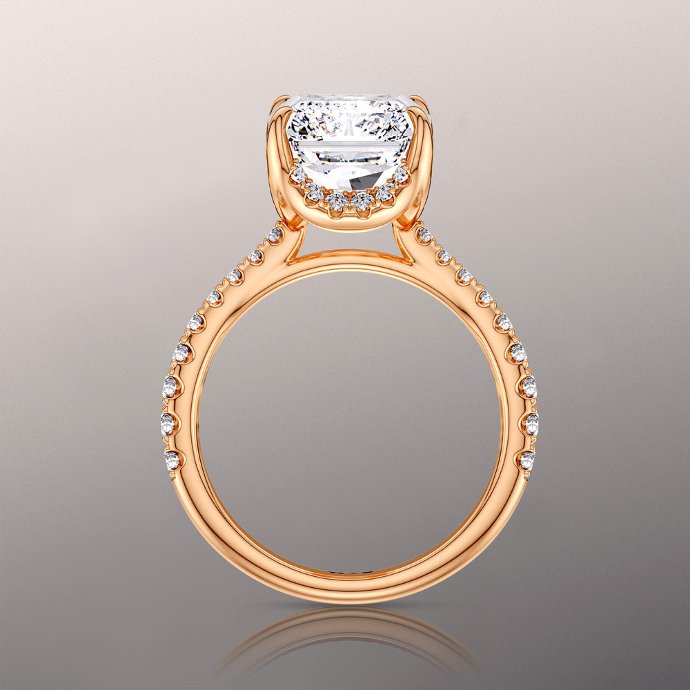 The Cassatt Ring with Radiant Cut Diamond in 14KT Rose Gold view 8
