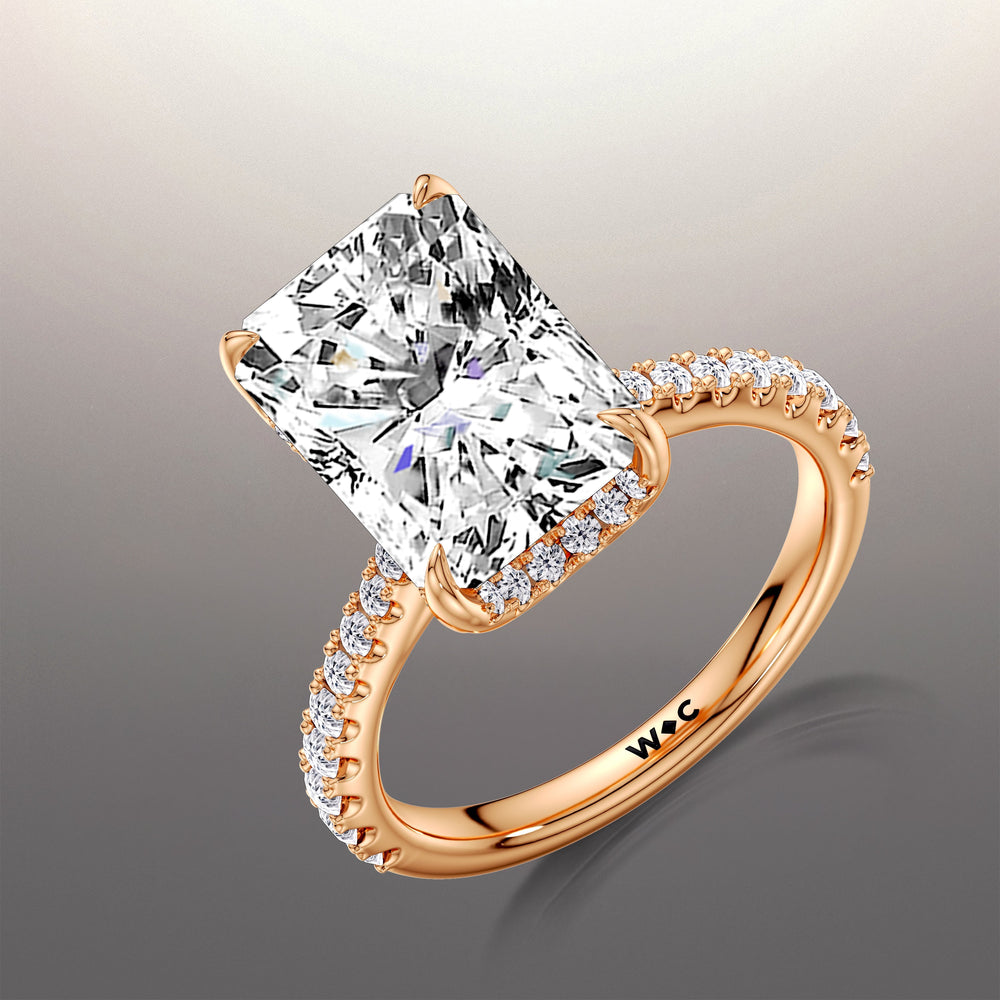 The Cassatt Ring with Radiant Cut Diamond in 14KT Rose Gold view 6
