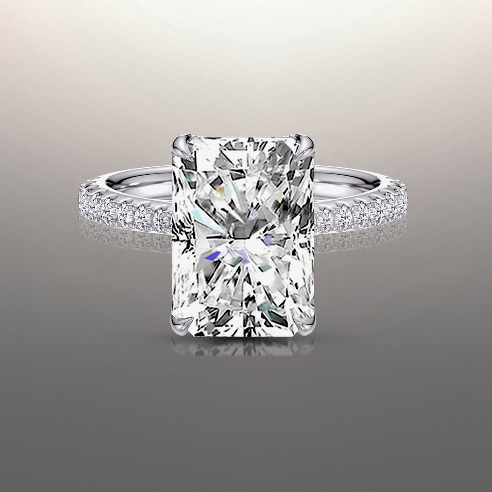 8 5/8 Cut The Cassatt Ring with Lab Grown Diamond in 14KT Radiant view 2
