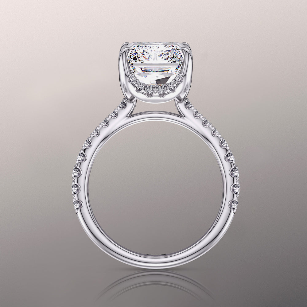 The Cassatt Ring with Radiant Cut Diamond in 14KT Platinum view 8
