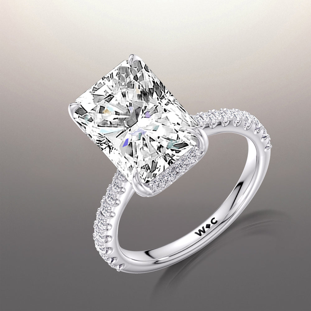 The Cassatt Ring with Radiant Cut Diamond in 14KT Platinum view 6
