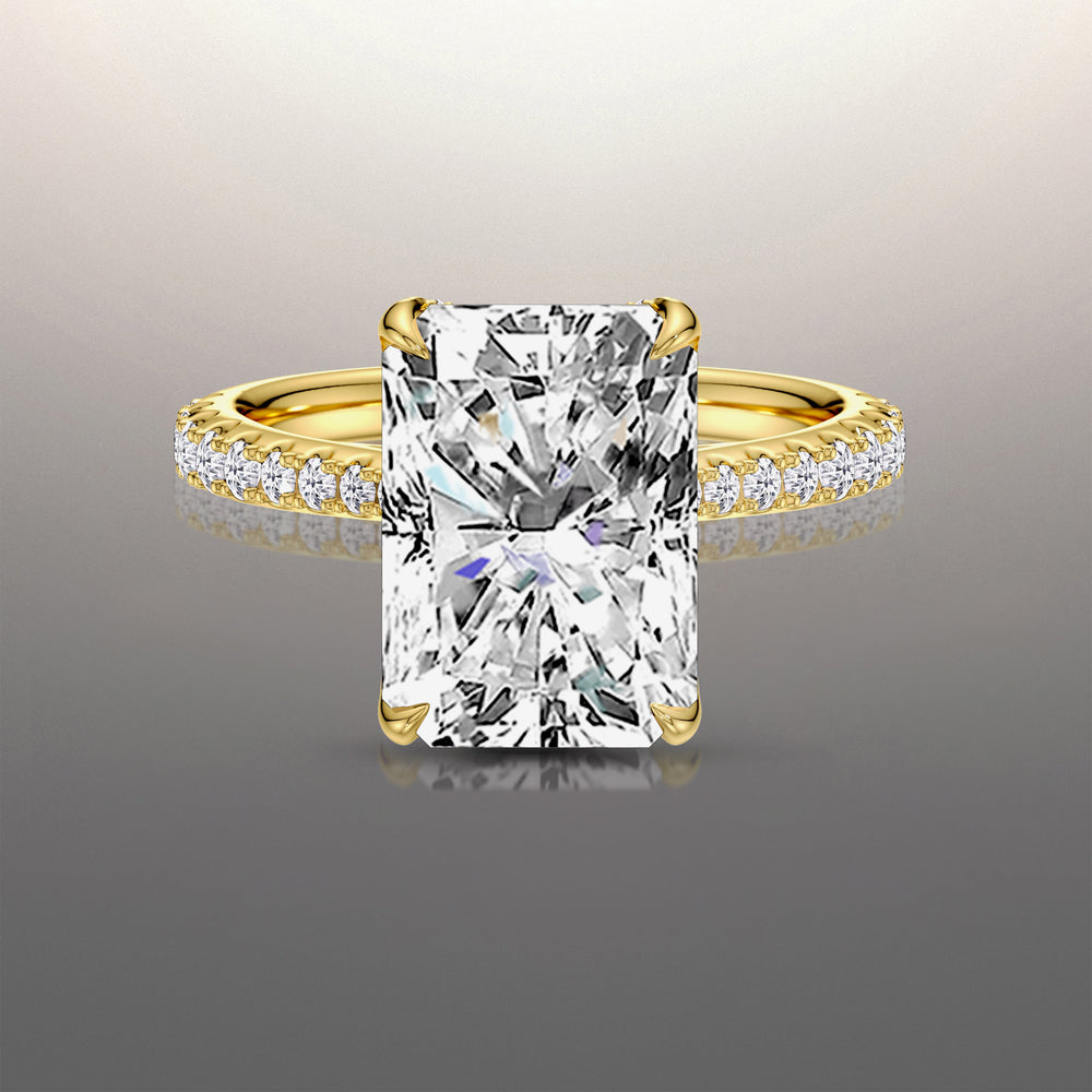 8 5/8 Cut The Cassatt Ring with Lab Grown Diamond in 14KT Radiant view 2
