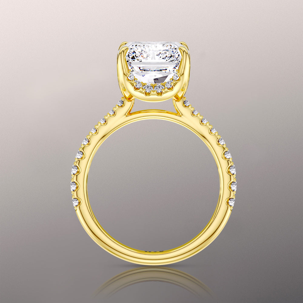 The Cassatt Ring with Radiant Cut Diamond in 14KT Yellow Gold view 8
