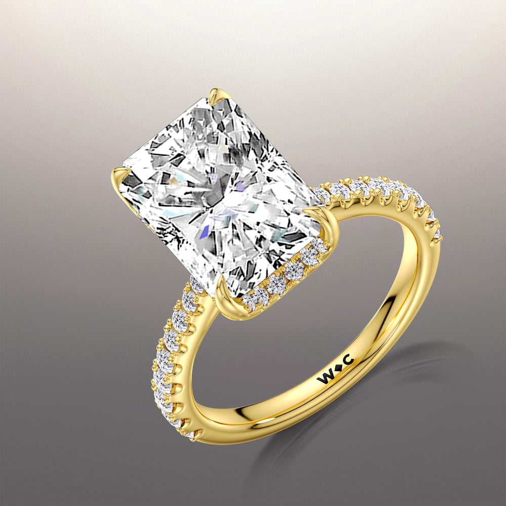 The Cassatt Ring with Radiant Cut Diamond in 14KT Yellow Gold view 6
