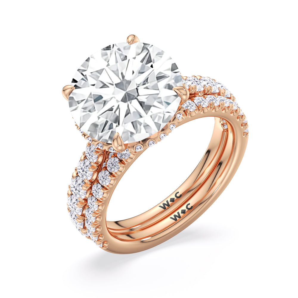 Elegance Double Hidden Halo Engagement Ring with Oval Cut Diamond in 14KT Rose Gold view 8
