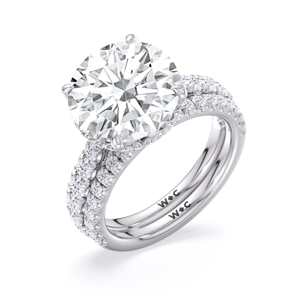 Elegance Double Hidden Halo Engagement Ring with Oval Cut Diamond in 14KT Rose Gold view 7
