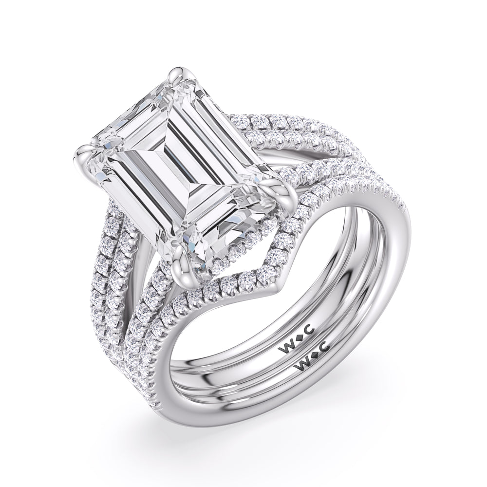 Elegance Split Shank Pave Engagement Ring with Marquise Cut Diamond in 14KT Platinum view 6

