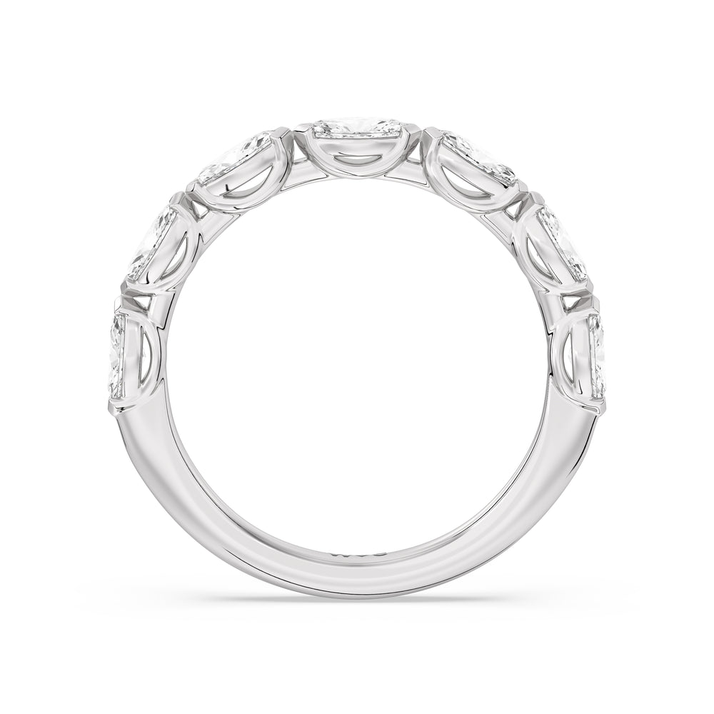 Elegance Marquise Accent Studded Diamond Wedding Band with Platinum Cut Diamond in 14KT Platinum view 2
