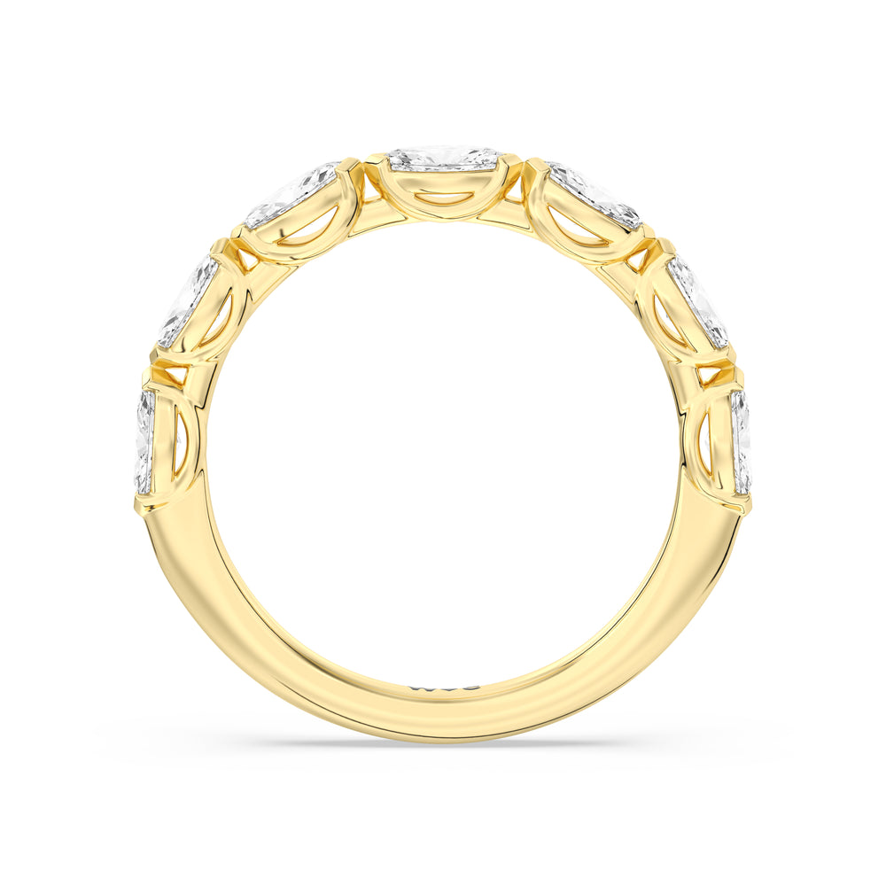 Elegance Marquise Accent Studded Diamond Wedding Band with 18KT Yellow Gold Cut Diamond in 14KT Yellow Gold view 2
