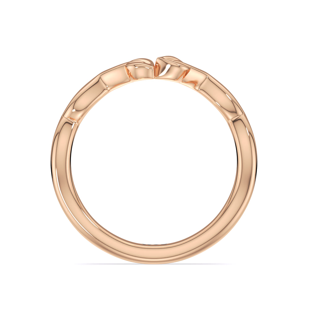 Whispering Vine Solitaire Wedding Band with 18KT Rose Gold Cut Diamond in 14KT Rose Gold view 2
