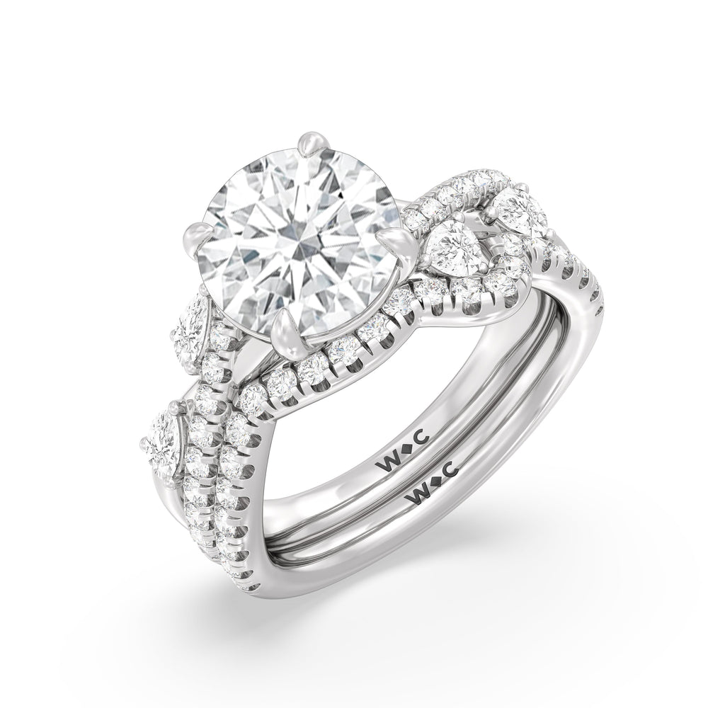 Regal Vine Engagement Ring with Cushion Cut Diamond in 14KT Platinum view 6
