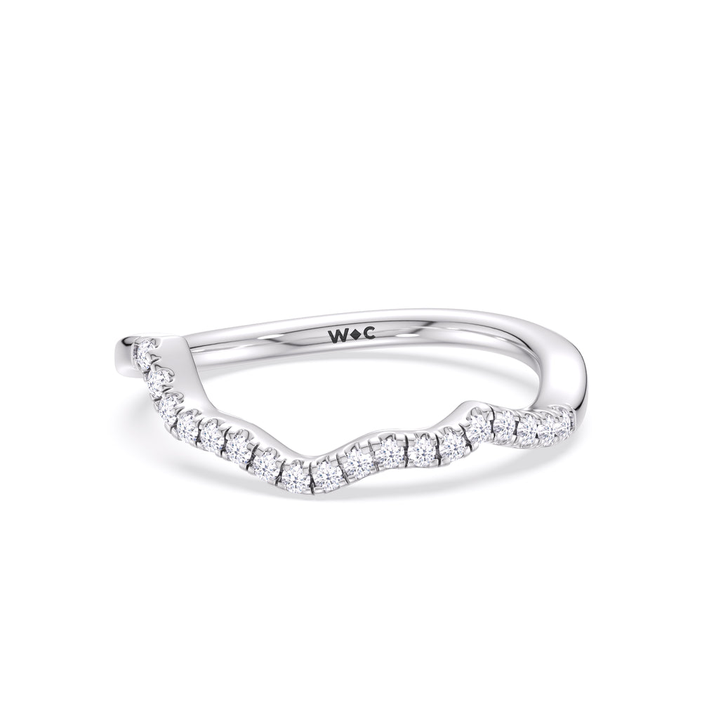 Enchanting Vine Diamond Wedding Band with Platinum Cut Diamond in 14KT Platinum view 1
