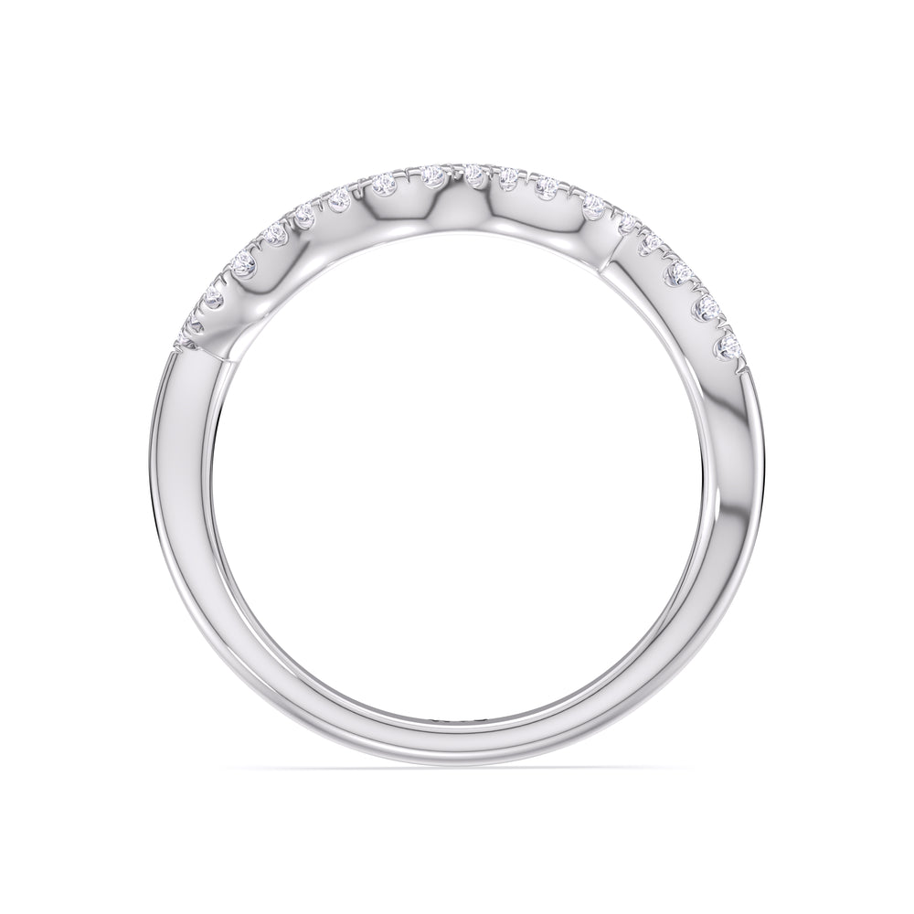 Enchanting Vine Diamond Wedding Band with Platinum Cut Diamond in 14KT Platinum view 2
