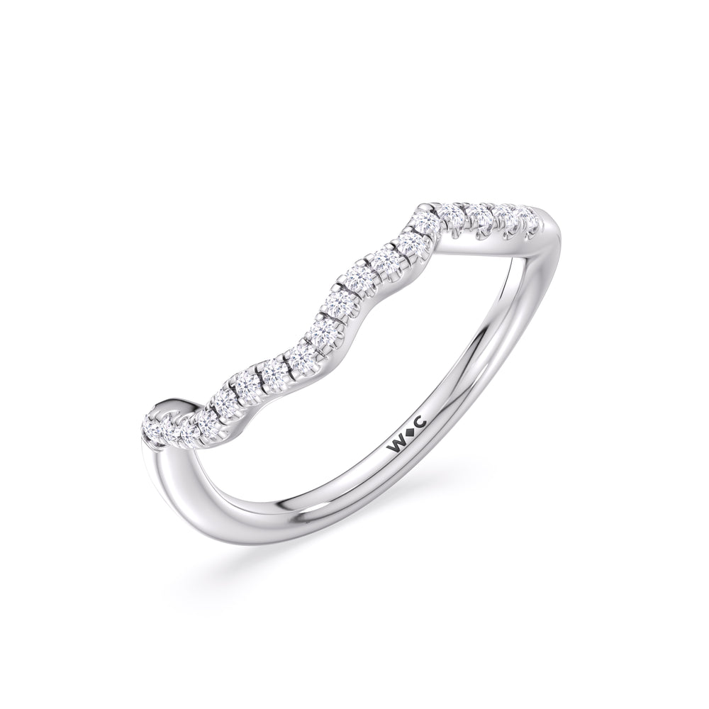 Enchanting Vine Diamond Wedding Band with Platinum Cut Diamond in 14KT Platinum view 4
