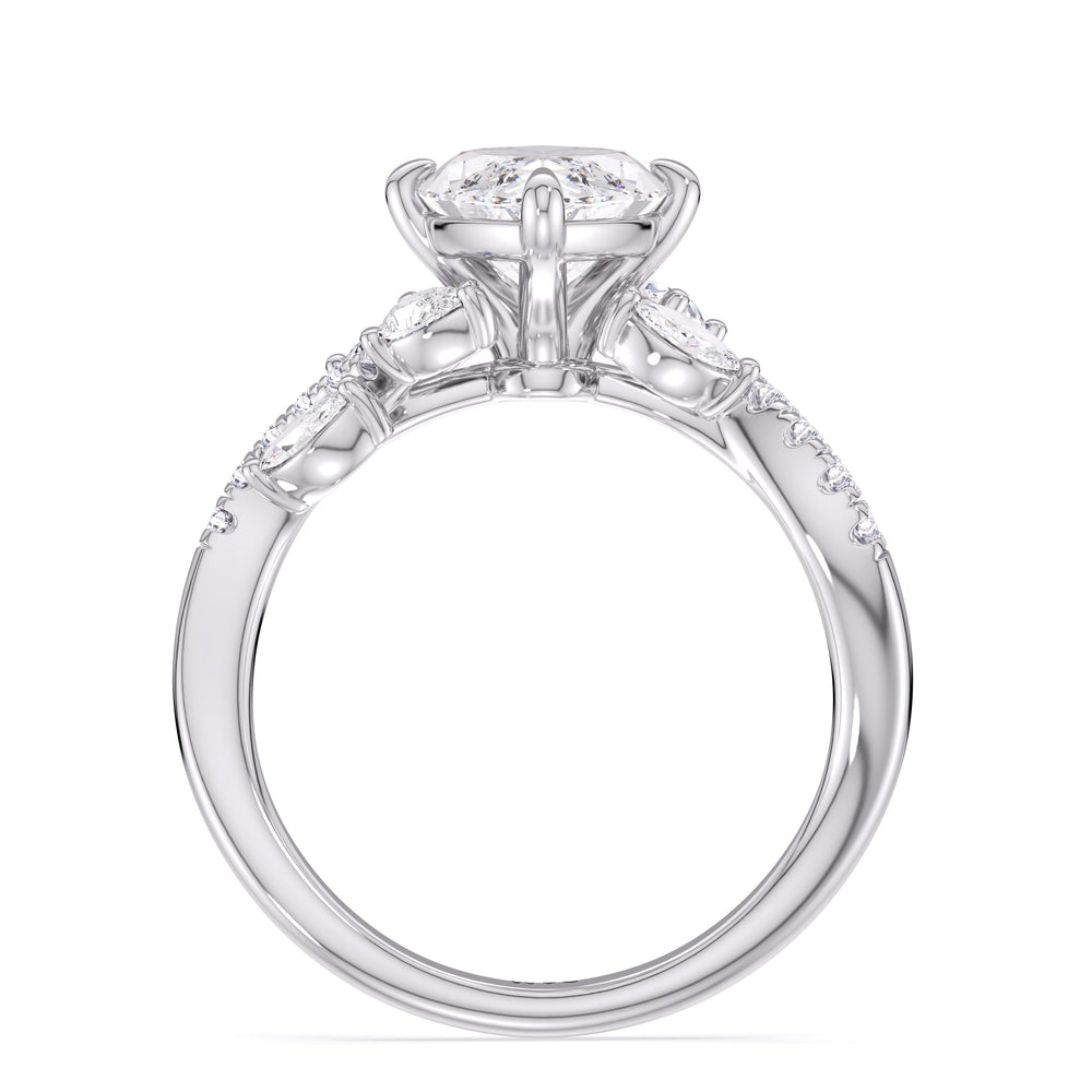 Enchanting Vine Engagement Ring with Marquise Cut Diamond in 14KT Platinum view 5
