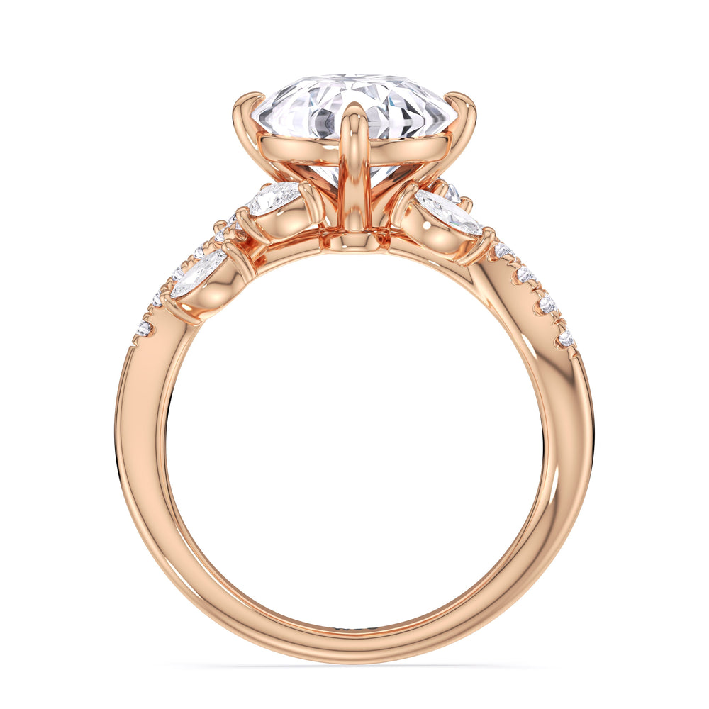 Enchanting Vine Engagement Ring with Round Cut Diamond in 14KT Rose Gold view 5
