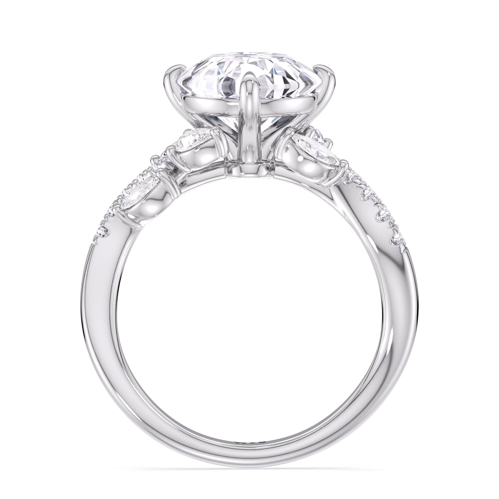 Enchanting Vine Engagement Ring with Round Cut Diamond in 14KT Platinum view 5
