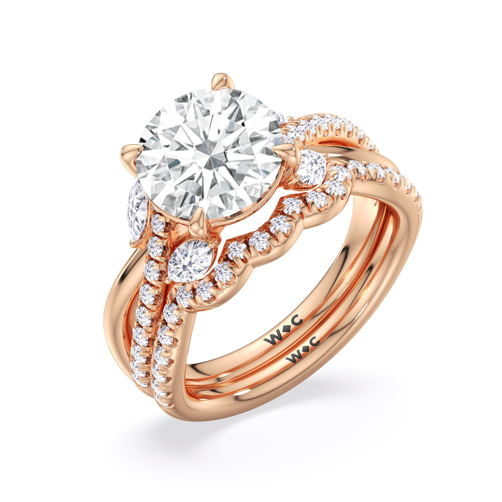 Winding Vine Engagement Ring with Princess Cut Diamond in 14KT Rose Gold view 6

