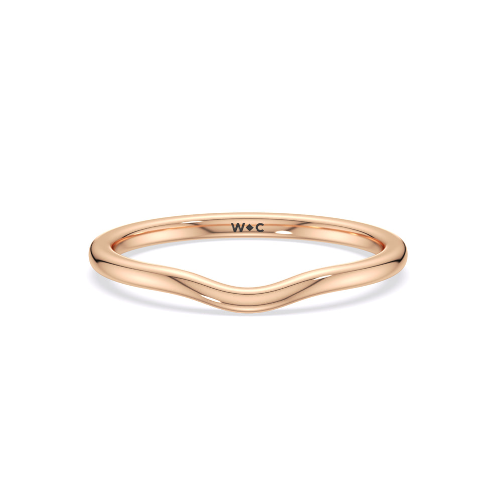 Fine Trio Cluster Wedding Band with 18KT Rose Gold Cut Diamond in 14KT Rose Gold view 1
