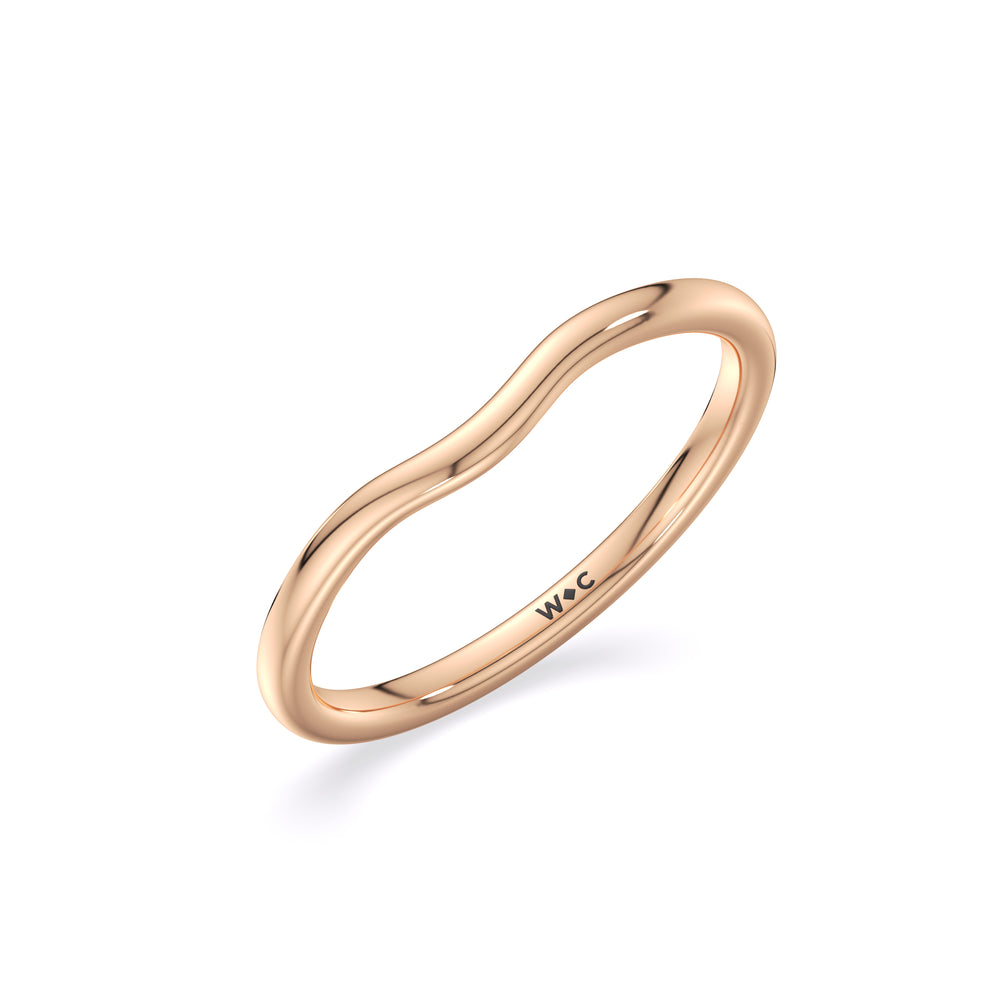 Fine Trio Cluster Wedding Band with 18KT Rose Gold Cut Diamond in 14KT Rose Gold view 4
