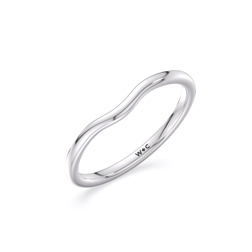 Fine Trio Cluster Wedding Band with Platinum Cut Diamond in 14KT Platinum view 4
