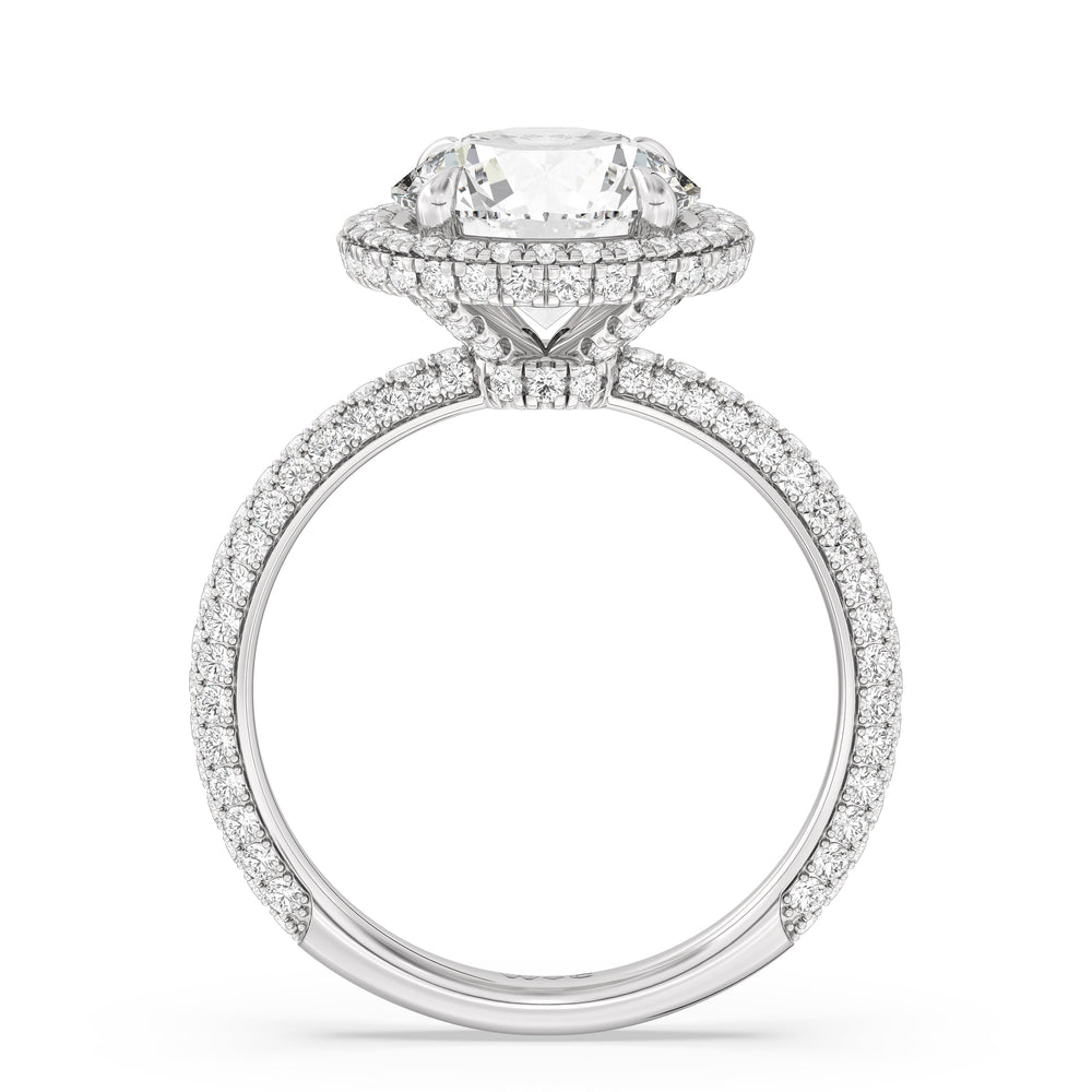The Windsor Halo Ring with Round Cut Diamond in 14KT Platinum view 7
