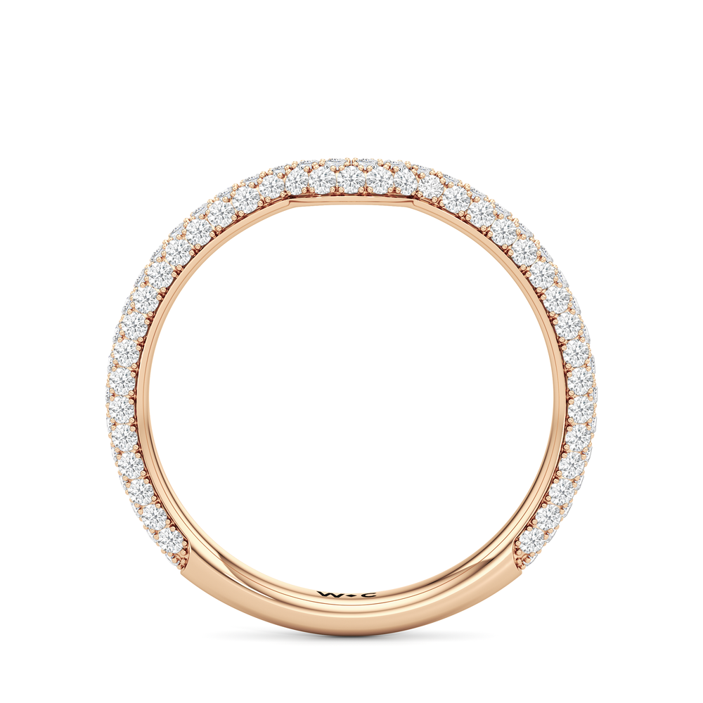 The Windsor Halo Diamond Wedding Band with 18KT Rose Gold Cut Diamond in 14KT Rose Gold view 5
