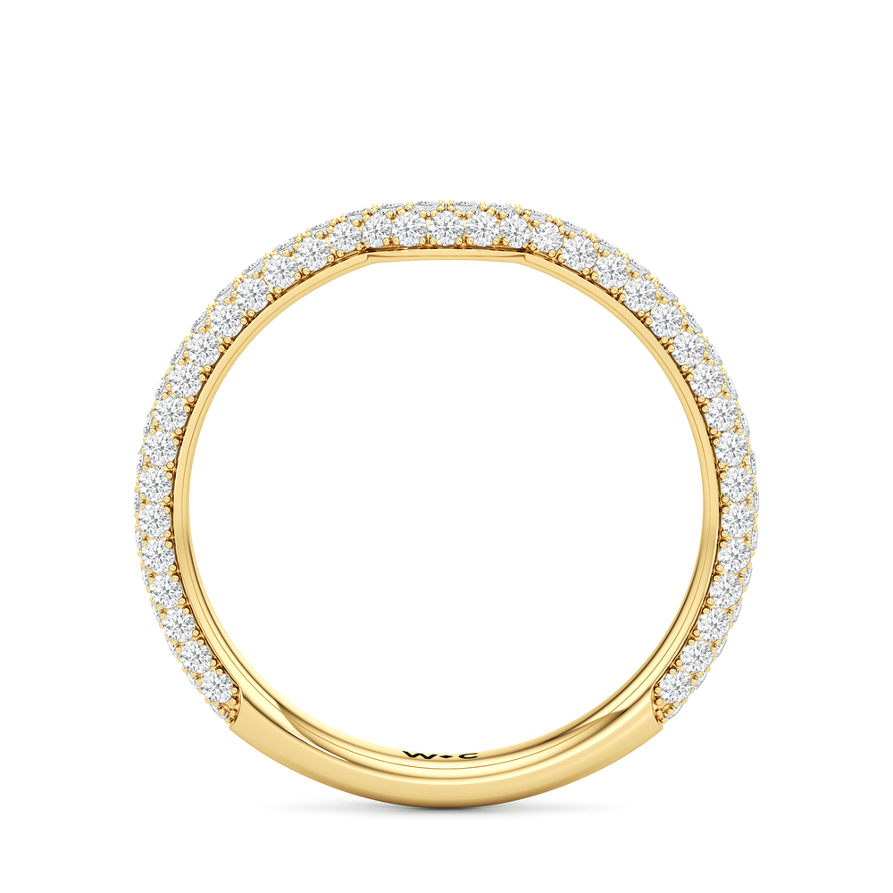 The Windsor Halo Diamond Wedding Band with 18KT Yellow Gold Cut Diamond in 14KT Yellow Gold view 5
