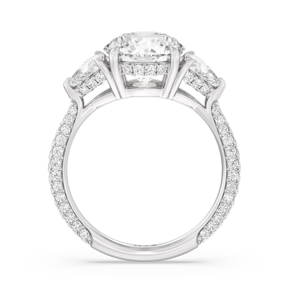 The Windsor Trillion Three Stone Ring with Round Cut Diamond in 14KT Platinum view 5
