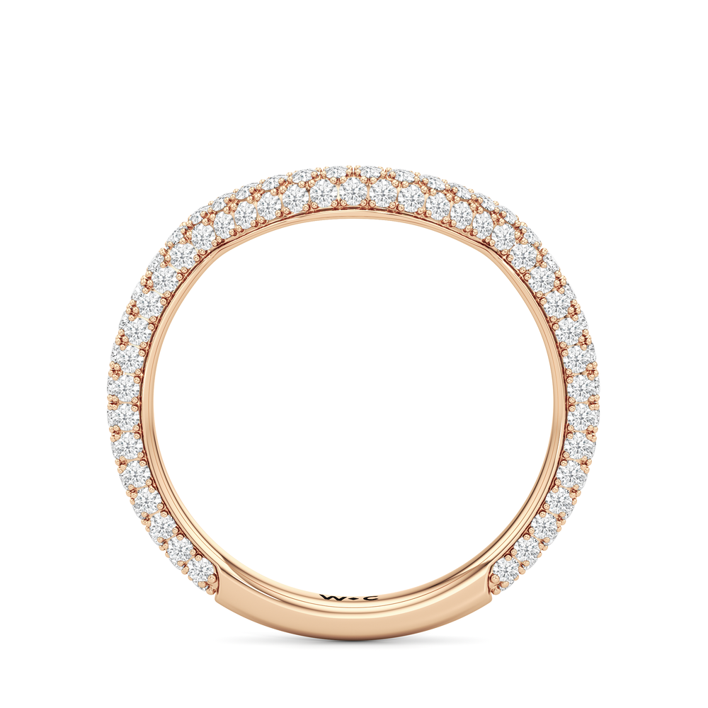 The Windsor Trillion Three Stone Diamond Wedding Band with 18KT Rose Gold Cut Diamond in 14KT Rose Gold view 5
