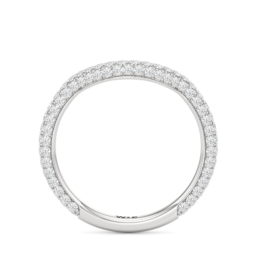 The Windsor Trillion Three Stone Diamond Wedding Band with Platinum Cut Diamond in 14KT Platinum view 5
