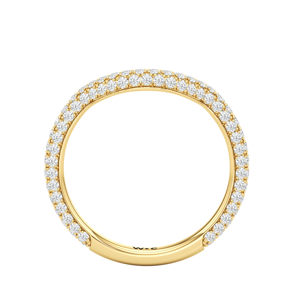 The Windsor Trillion Three Stone Diamond Wedding Band with 18KT Yellow Gold Cut Diamond in 14KT Yellow Gold view 5
