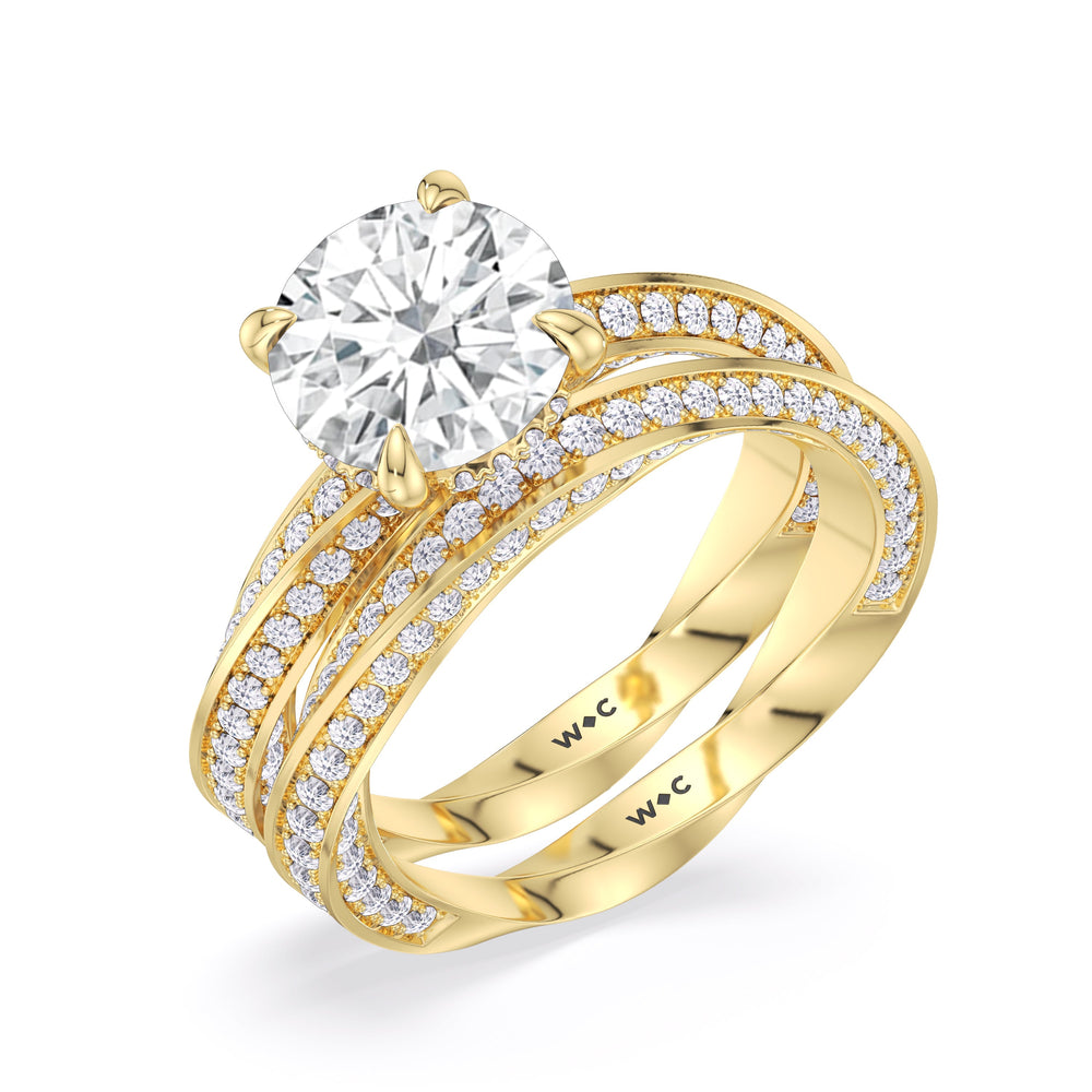 The Bond Engagement Ring with Round Cut Diamond in 14KT Yellow Gold view 5
