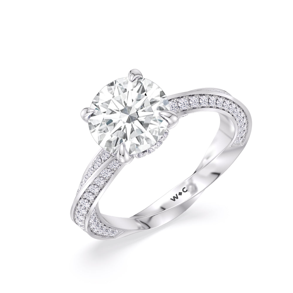 Round Cut The Bond Engagement Ring with Lab Grown Diamond in 14KT Platinum view 4

