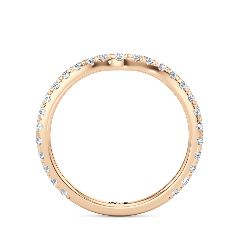 The Artisanne Diamond Wedding Band with 18KT Rose Gold Cut Diamond in 14KT Rose Gold view 5
