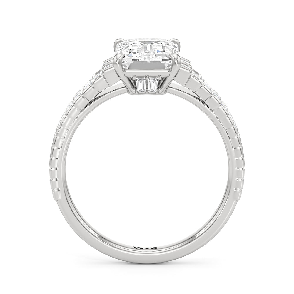 The Eastern Ring with Emerald Cut Diamond in 14KT Platinum view 3
