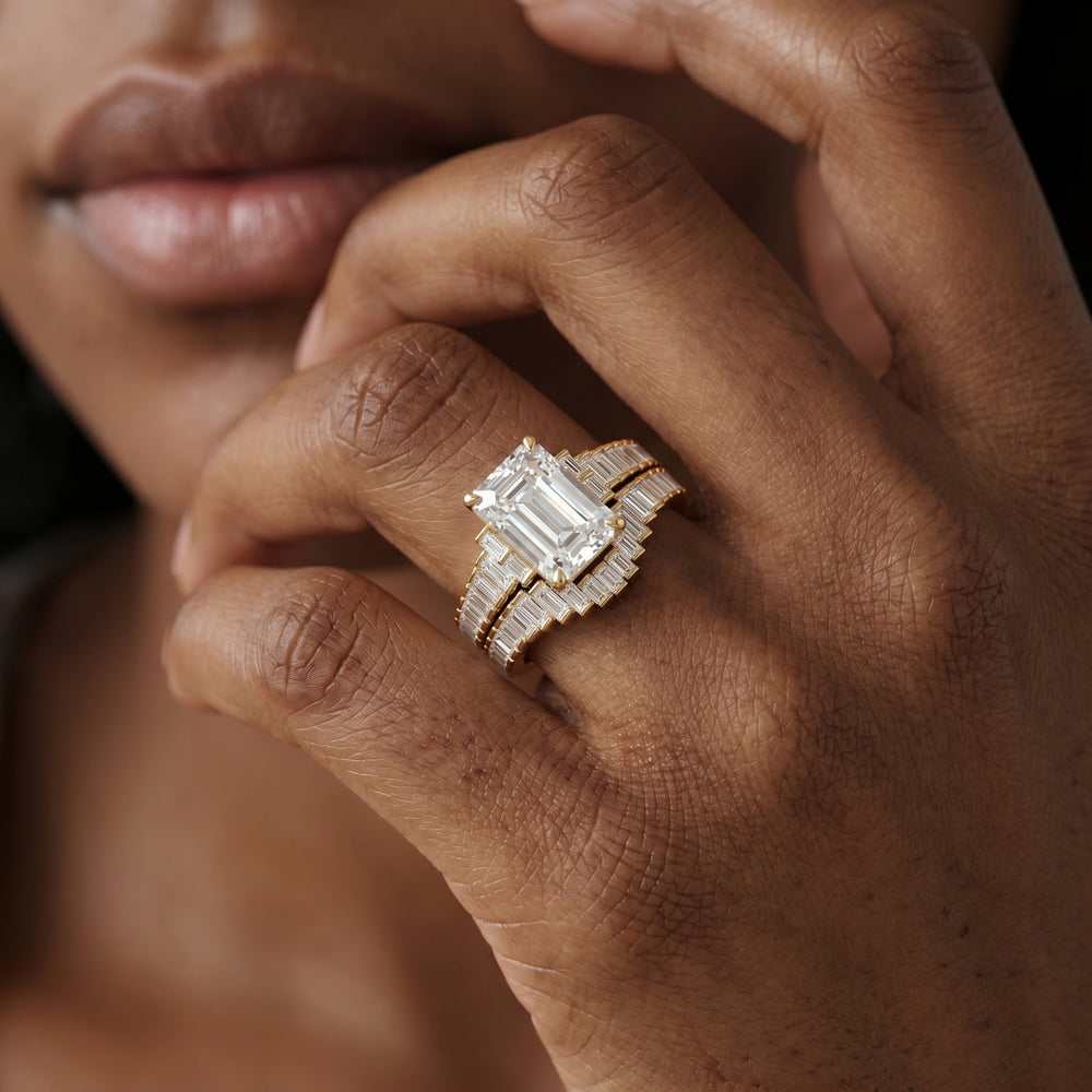 The Eastern Diamond Wedding Band with Platinum Cut Diamond in 14KT Platinum view 4
