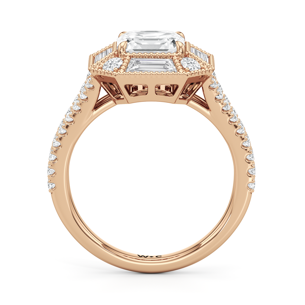 The Navigator Ring with Asscher Cut Diamond in 14KT Rose Gold view 3
