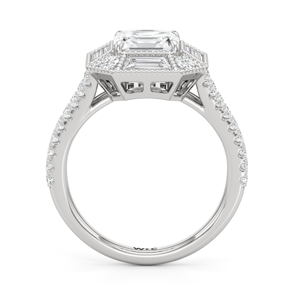 The Navigator Ring with Asscher Cut Diamond in 14KT Platinum view 3
